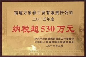 Tax payment exceeding 5.3 million yuan